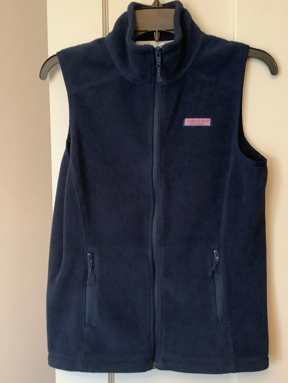Vineyard Vines Navy Sleeveless Fleece Zip Vest - Picture 1 of 8